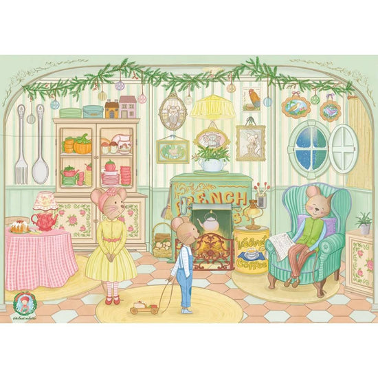 Magnolia Christmas Mouse House Le Chat Colette 1000pc Jigsaw Puzzle