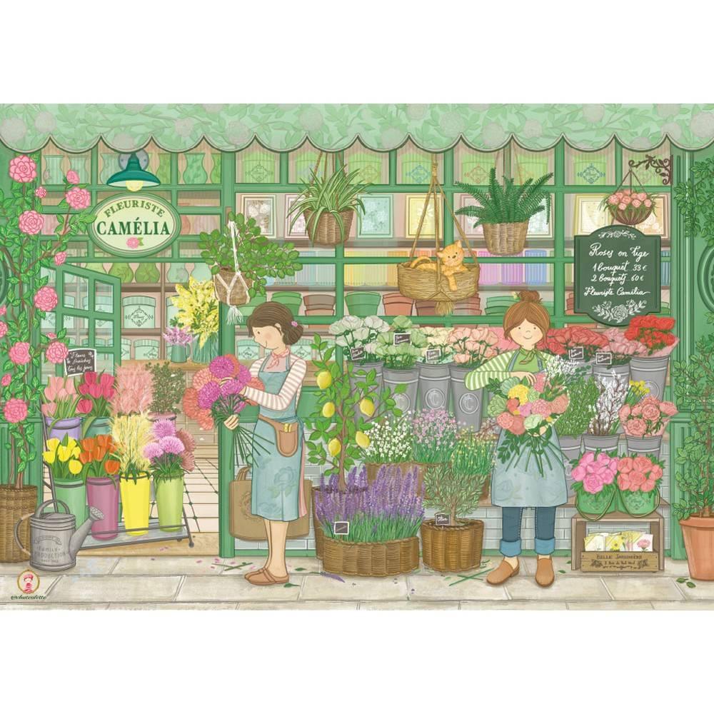 Magnolia Fleuriste Camelia Le Chat Colette 1000pc Jigsaw Puzzle