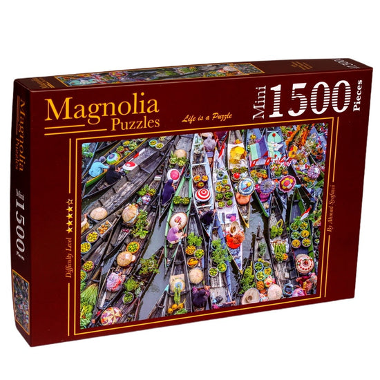 Magnolia Yuzen Pazar Floating Market 1500pc Mini Jigsaw Puzzle