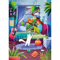 Magnolia Girl & Cats Evgenia Lumfur 1000pc Jigsaw Puzzle