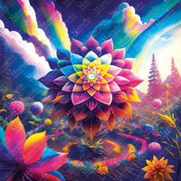 Magnolia Sacred Geometry Flower Elif Hurdogan Special Edition 1000pc Jigsaw Puzzle