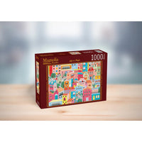 Magnolia Colorful Houses Shanya Bharti 1000pc Jigsaw Puzzle