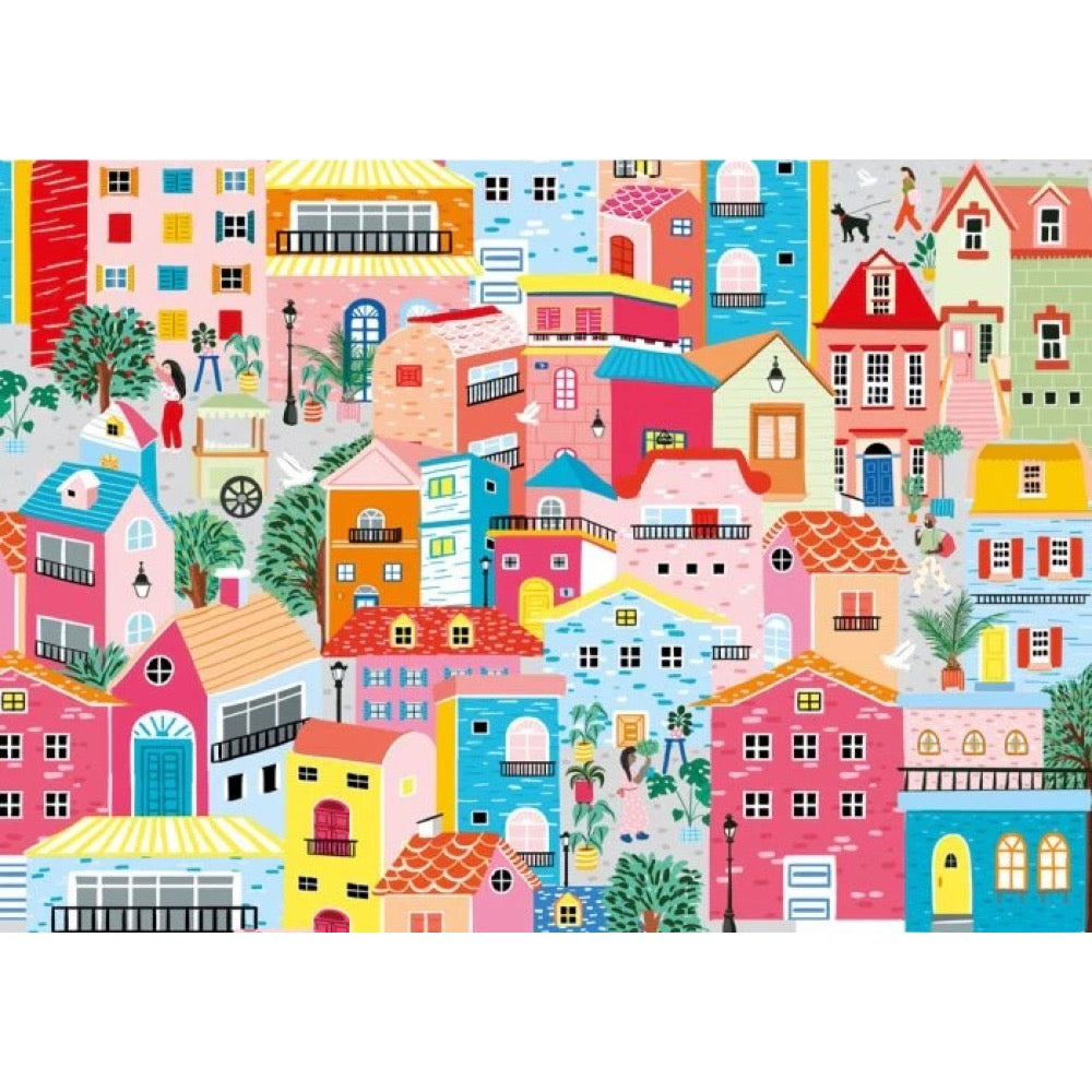 Magnolia Colorful Houses Shanya Bharti 1000pc Jigsaw Puzzle