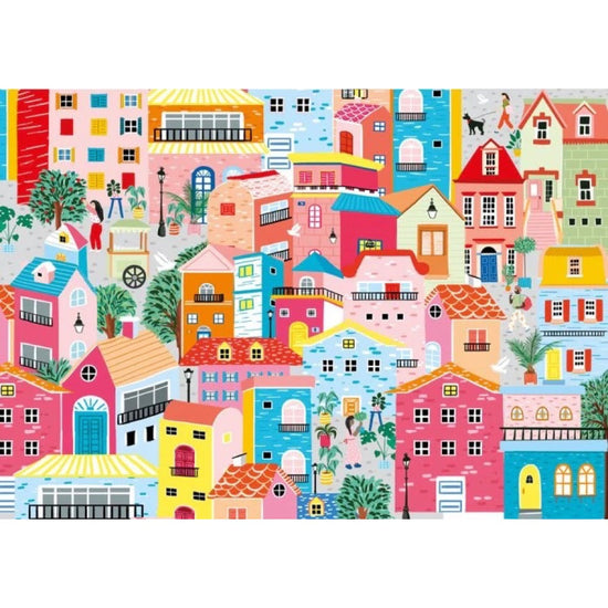 Magnolia Colorful Houses Shanya Bharti 1000pc Jigsaw Puzzle