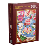 Magnolia Cat Feast Shanya Bharti 1000pc Jigsaw Puzzle
