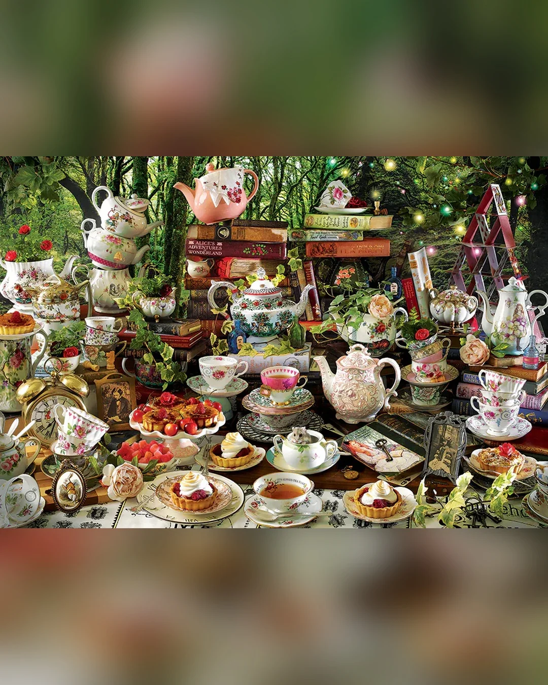 Cobble Hill Mad Hatter's Tea Party 2000-Piece Jigsaw Puzzle-2