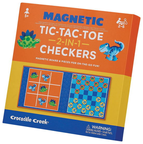 Tic Tac Toe & Checkers - Dino - Croc Creek Magnetic Games