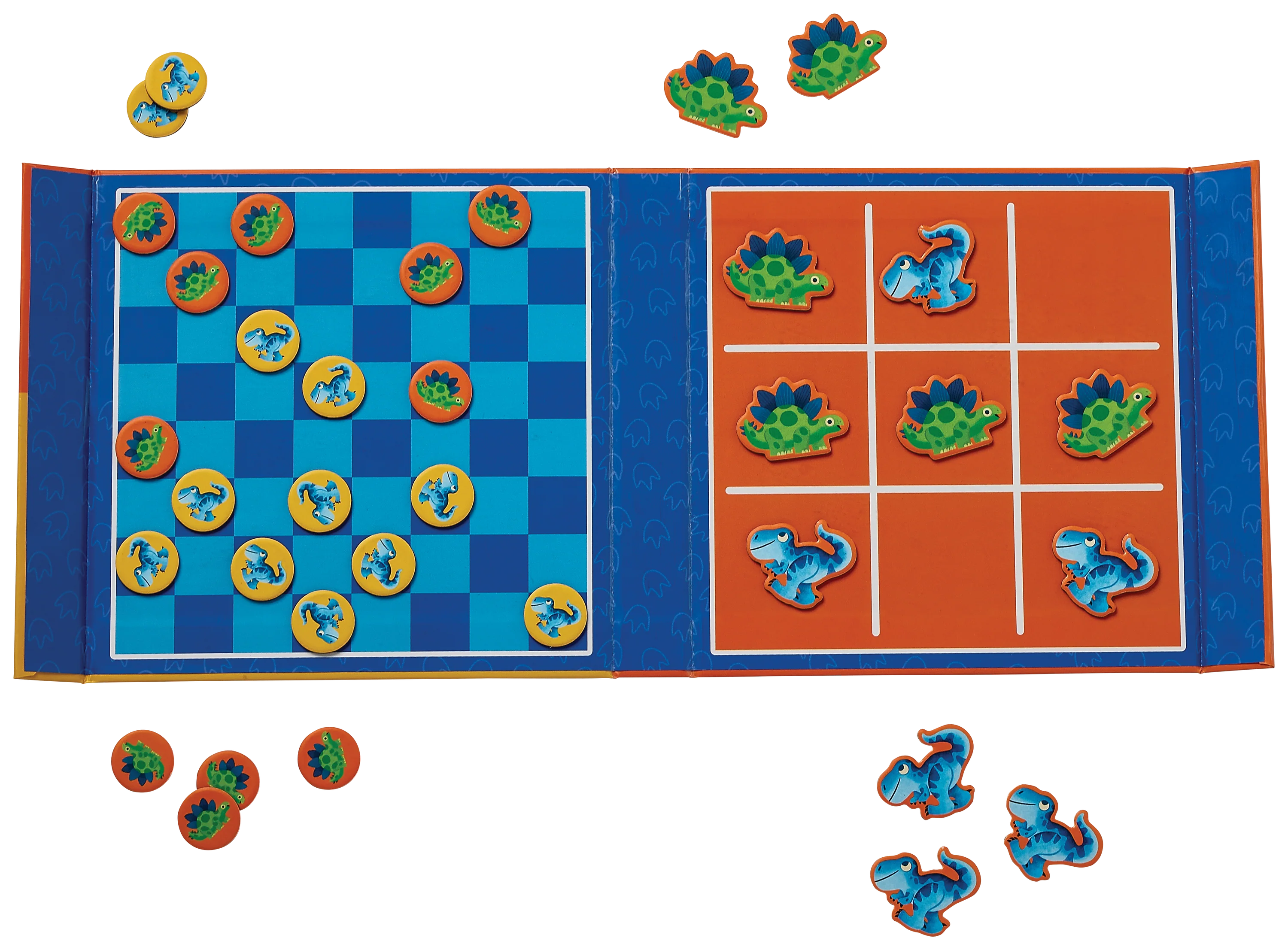 Tic Tac Toe & Checkers - Dino - Croc Creek Magnetic Games