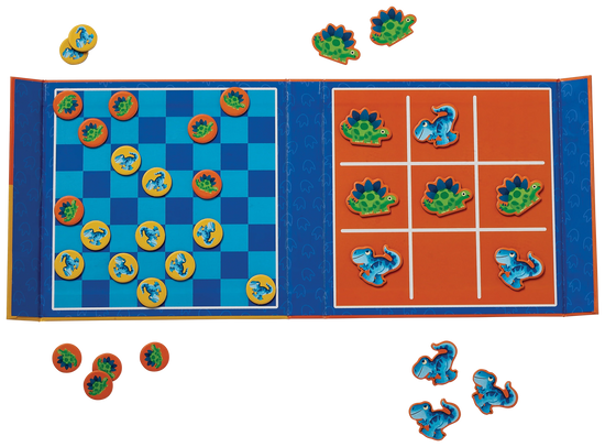 Tic Tac Toe & Checkers - Dino - Croc Creek Magnetic Games