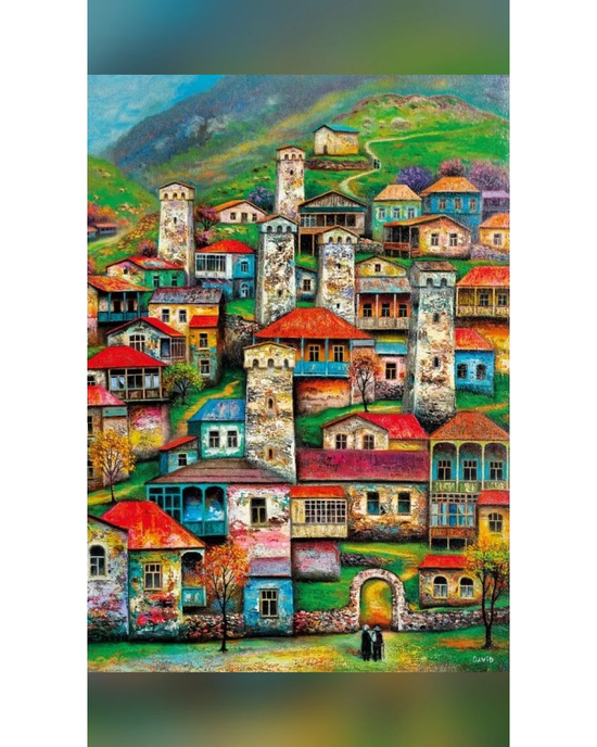Magnolia Beautiful Village 1000-Piece Jigsaw Puzzle