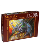 Magnolia Blue Dragon and Treasure 1500-Piece Mini Jigsaw Puzzle