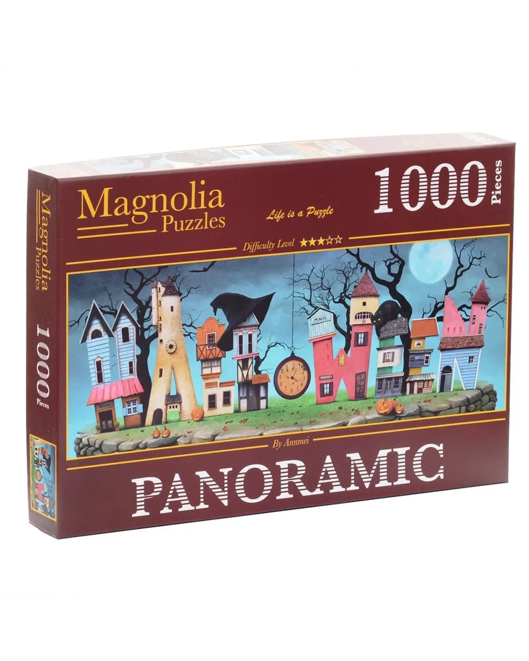 Magnolia Halloween Town Panoramic 1000pc Jigsaw Puzzle Adult Jigsaws