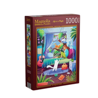 Magnolia Girl & Cats Evgenia Lumfur 1000pc Jigsaw Puzzle