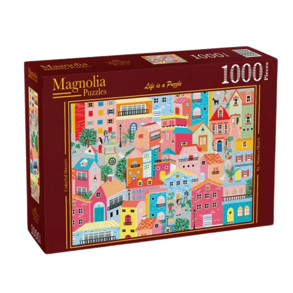 Magnolia Colorful Houses Shanya Bharti 1000pc Jigsaw Puzzle