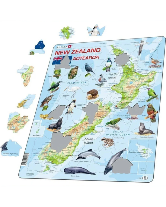 Larsen New Zealand Physical Map 71-Piece Jigsaw Puzzle