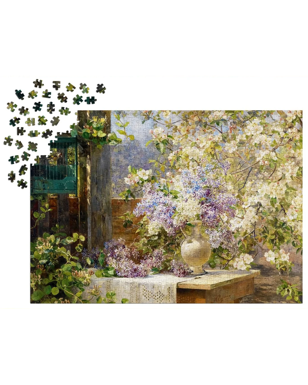 Enjoy Puzzle Marie Egner: in the Blossoming Bower 1000-Piece Jigsaw Puzzle-4
