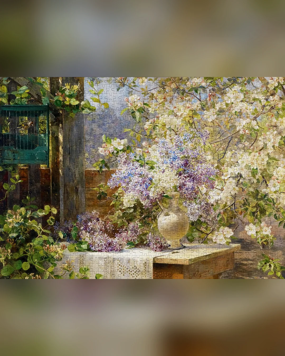 Enjoy Puzzle Marie Egner: in the Blossoming Bower 1000-Piece Jigsaw Puzzle-5