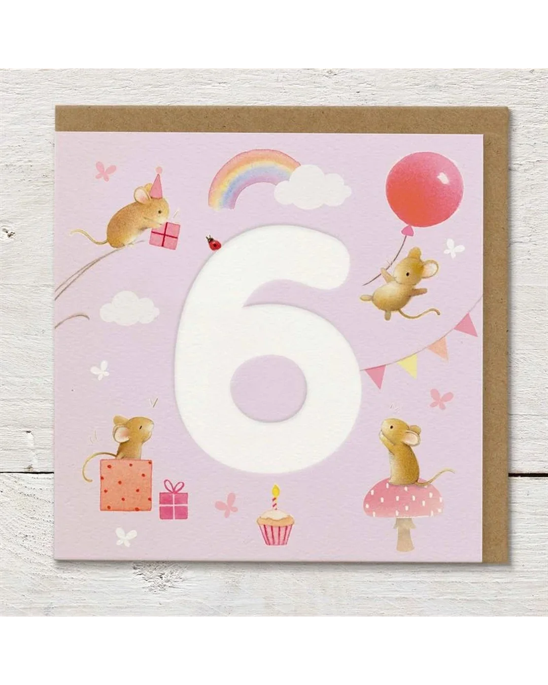 Mice & Balloons - 6th Birthday Card Birthday Cards