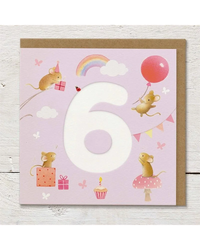 Mice & Balloons - 6th Birthday Card Birthday Cards