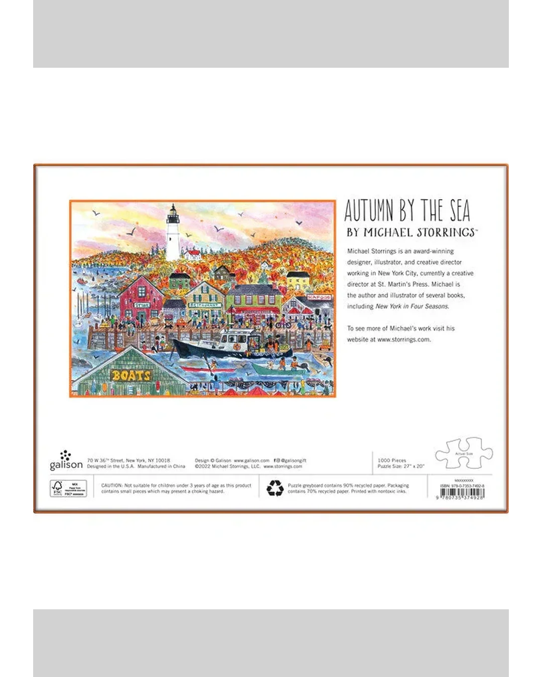 Galison Michael Storrings Autumn by the Sea 1000-Piece Jigsaw Puzzle-5