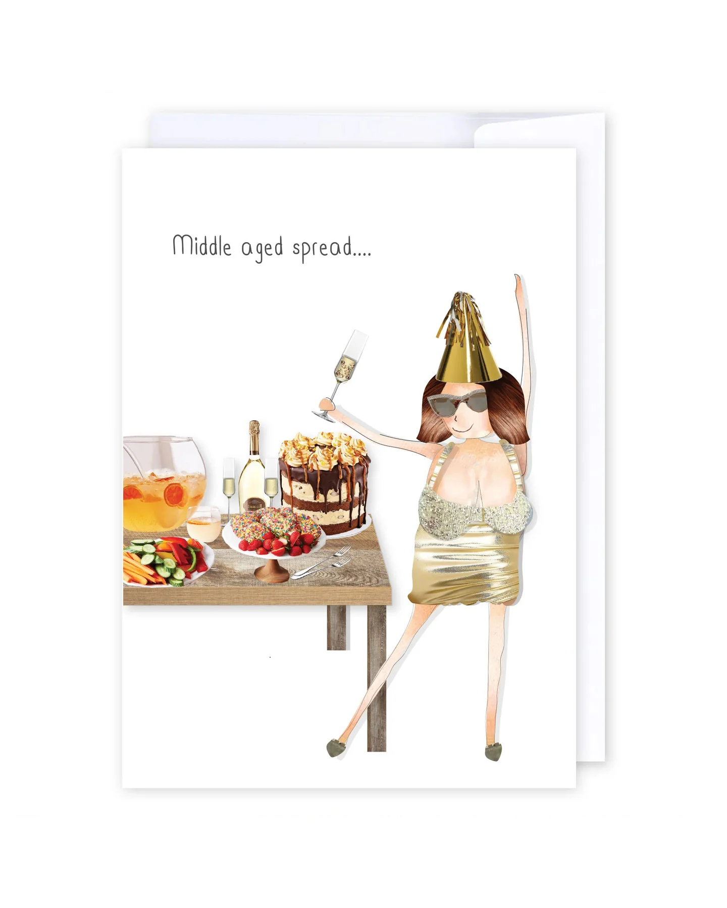 Middle Aged Spread Greeting Cards