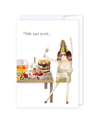 Middle Aged Spread Greeting Cards