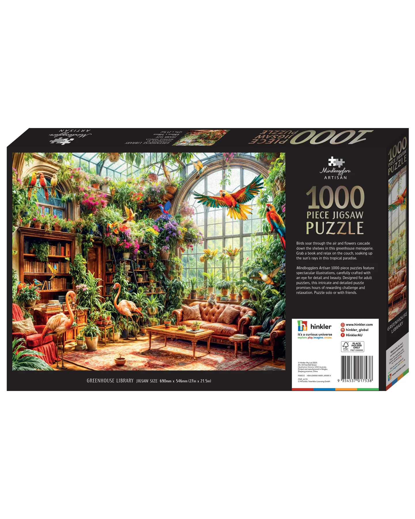 Mindbogglers Artisan Greenhouse Library 1000-Piece Jigsaw Puzzle-1