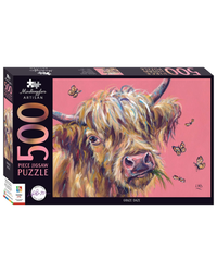 Mindbogglers Artisan Pink Cow 500-Piece Jigsaw Puzzle