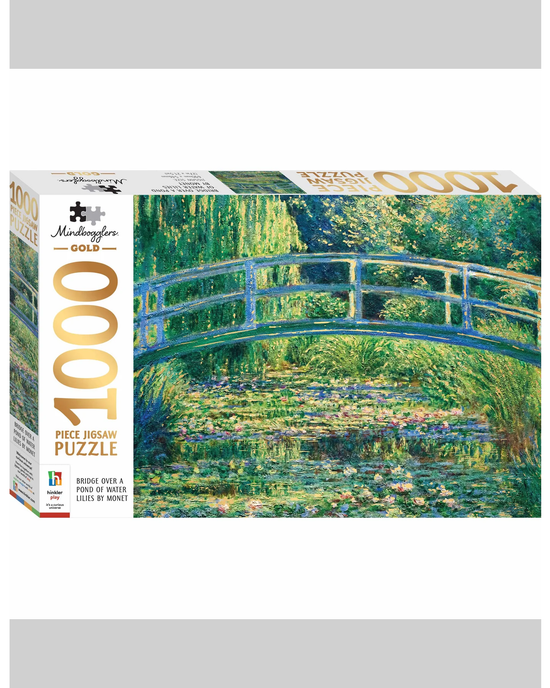 Mindbogglers Gold Bridge Over a Pond of Water Lilies 1000-Piece Jigsaw Puzzle