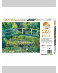 Mindbogglers Gold Bridge Over a Pond of Water Lilies 1000-Piece Jigsaw Puzzle-1
