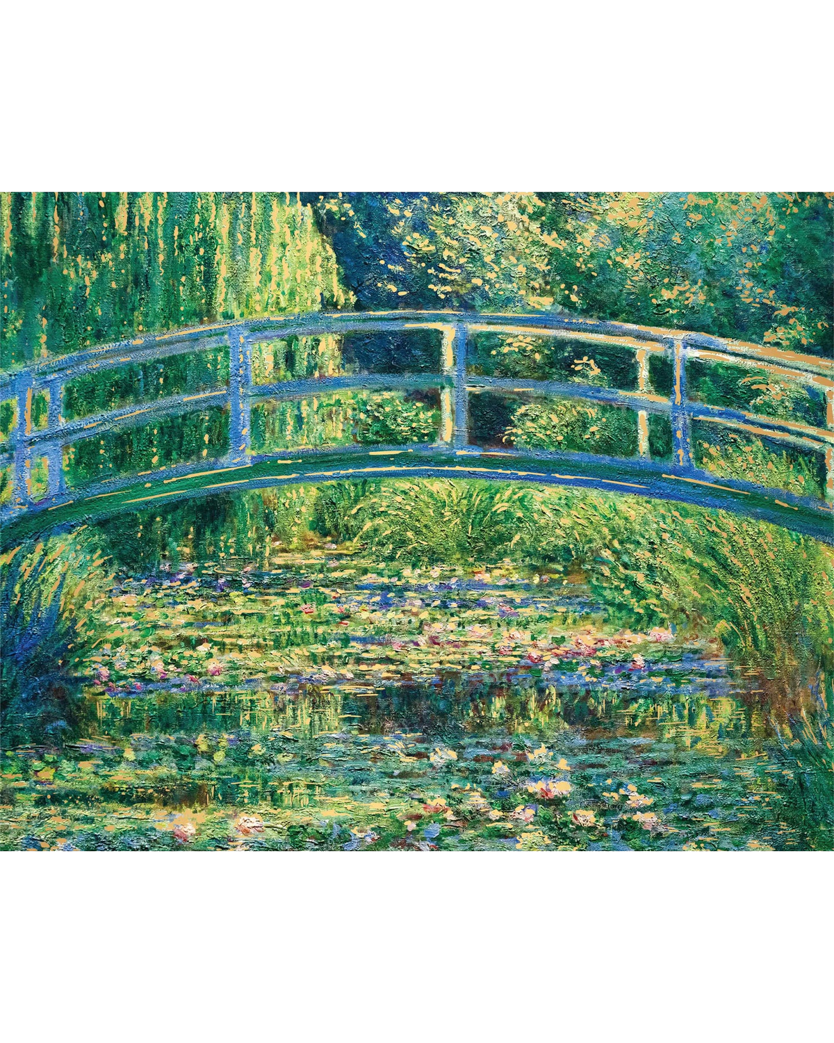 Mindbogglers Gold Bridge Over a Pond of Water Lilies 1000-Piece Jigsaw Puzzle-2