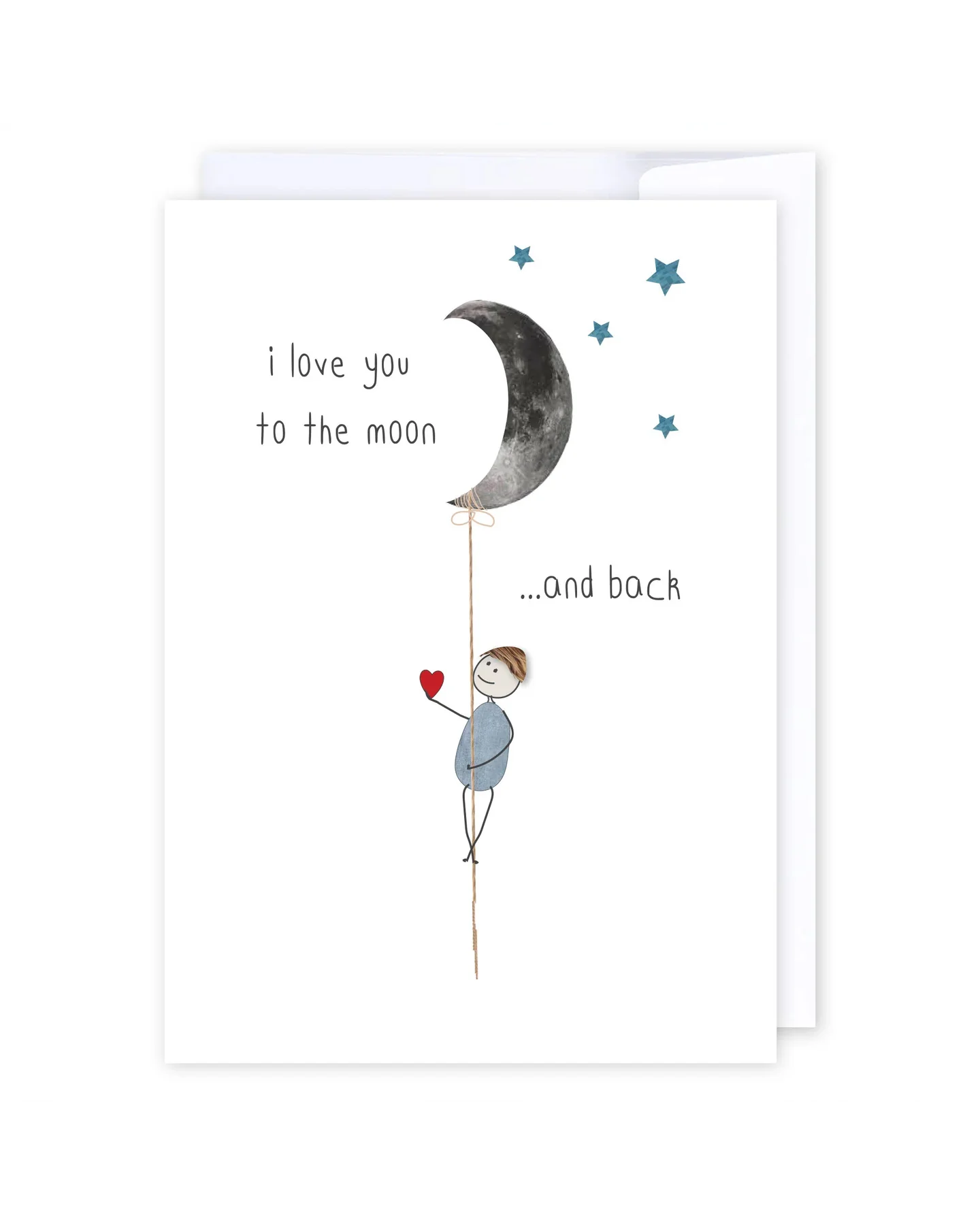 Moon and back Greeting Cards