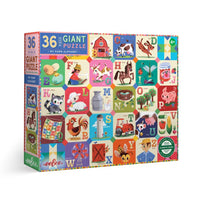 eeBoo 36pc Giant Puzzle My Farm Alphabet