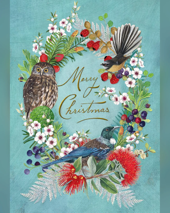NZ Kirihimete Birds - Christmas Card