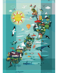 NZ Map Art Magnet