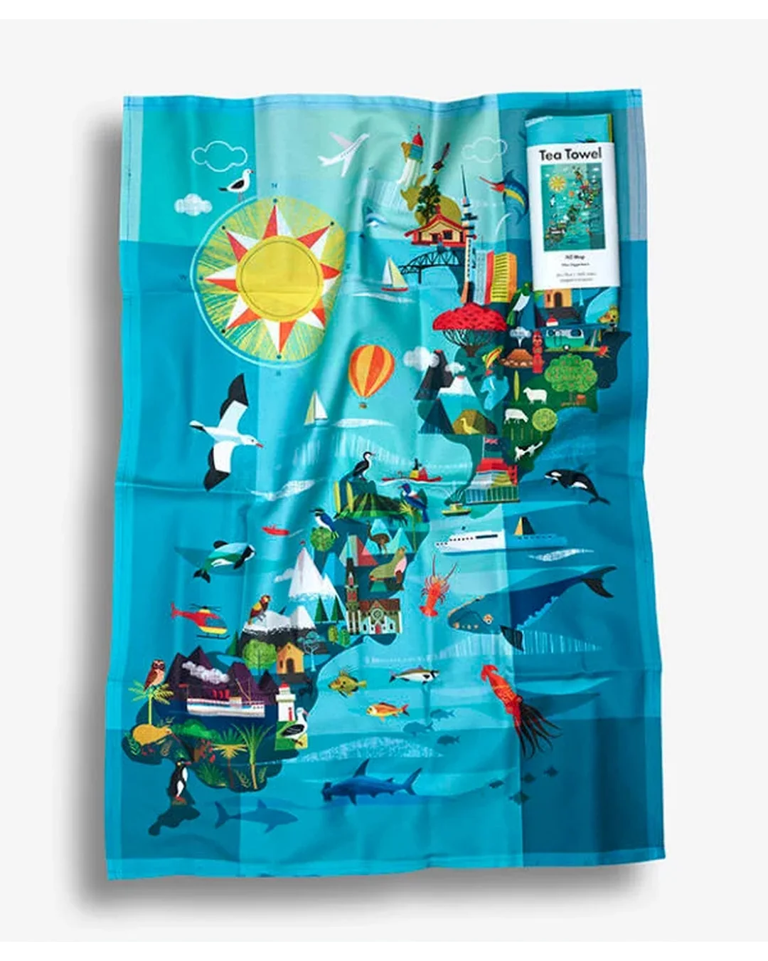 NZ Map Tea Towel
