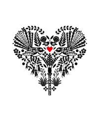 NZ Piwakawaka Heart