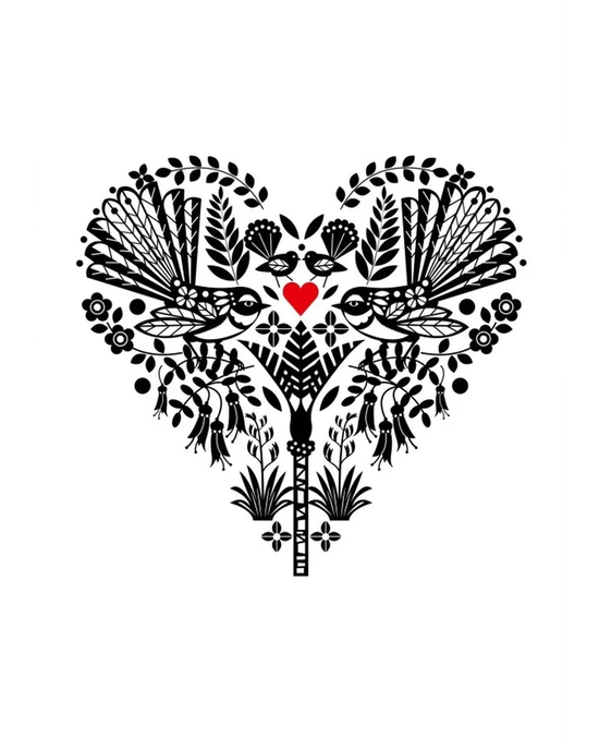 NZ Piwakawaka Heart