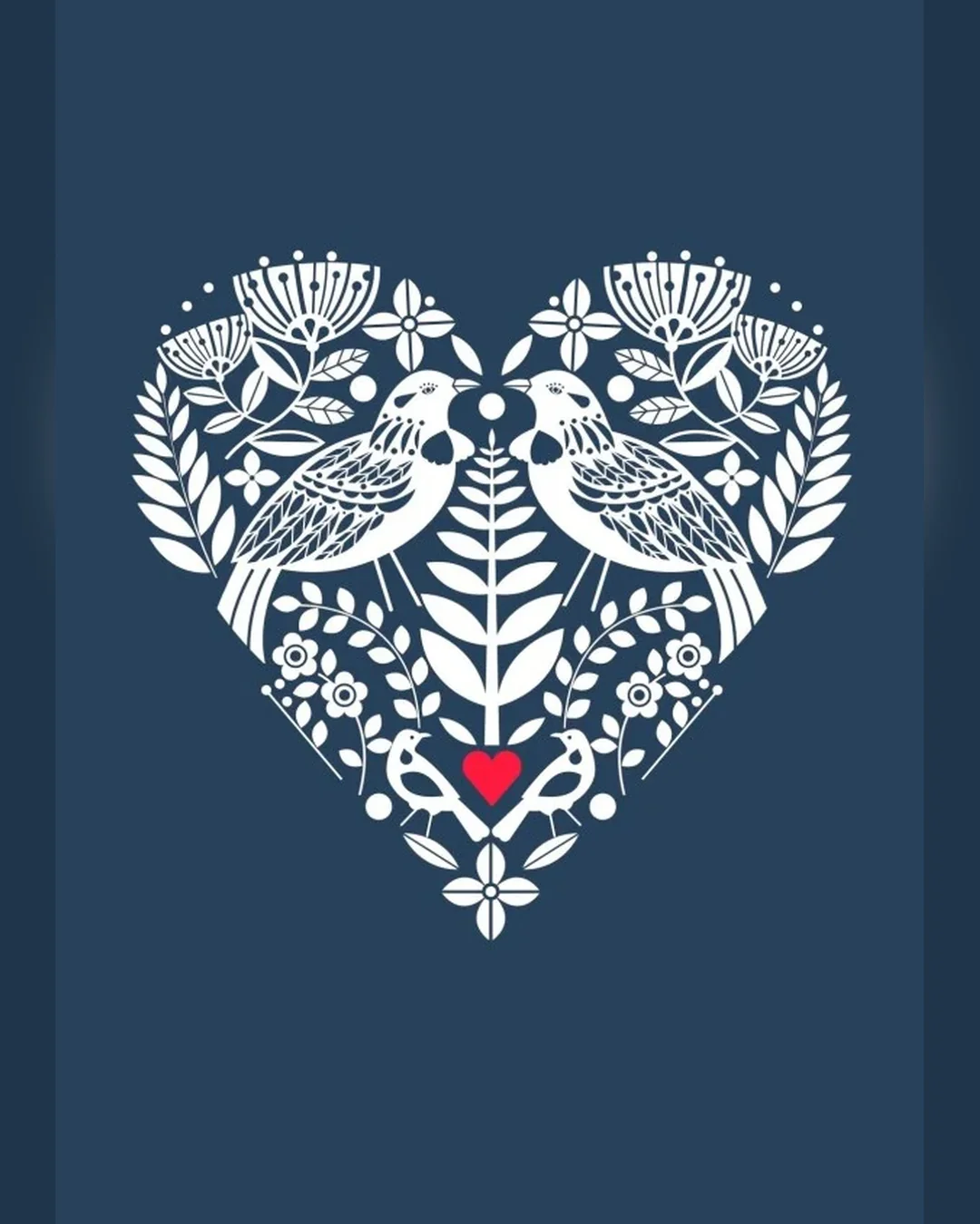 New Zealand Indigo Tui Heart