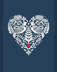 New Zealand Indigo Tui Heart