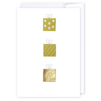 Row of gold presents