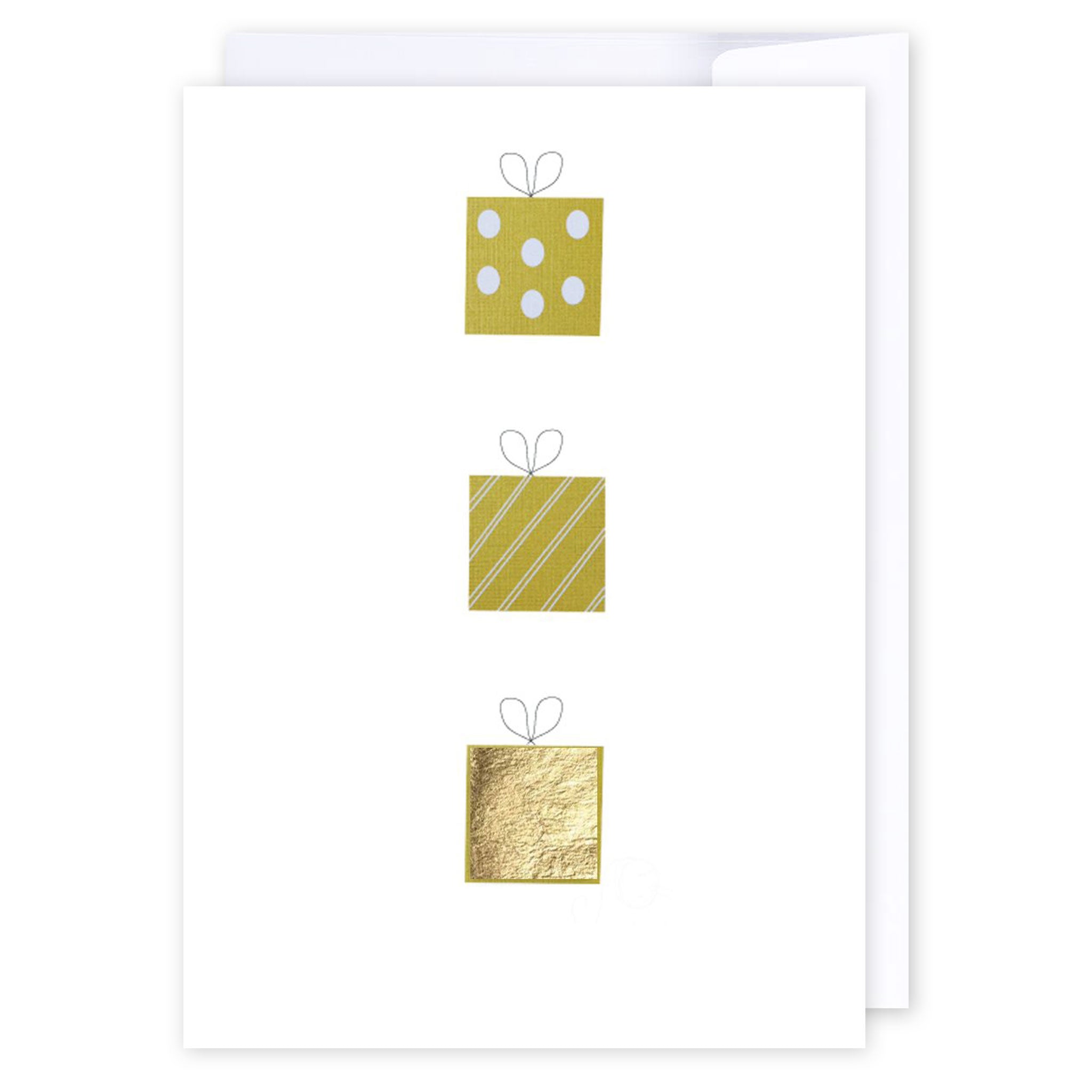 Row of gold presents