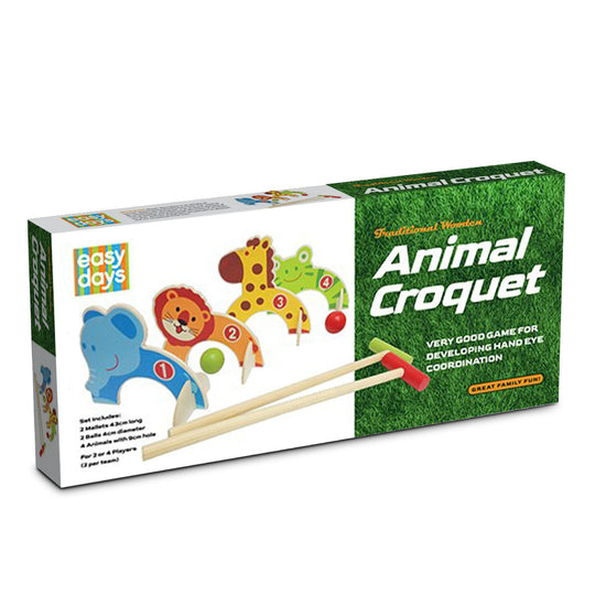 Easy Days Wooden Animal Croquet Set