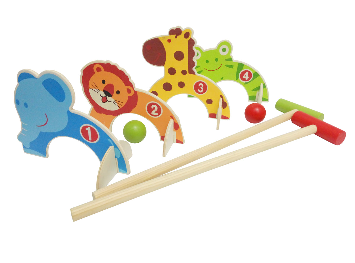 Easy Days Wooden Animal Croquet Set