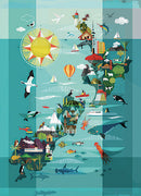 NZ Map Art Magnet