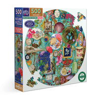 eeBoo Collecting Nature 500-Piece Round Jigsaw Puzzle