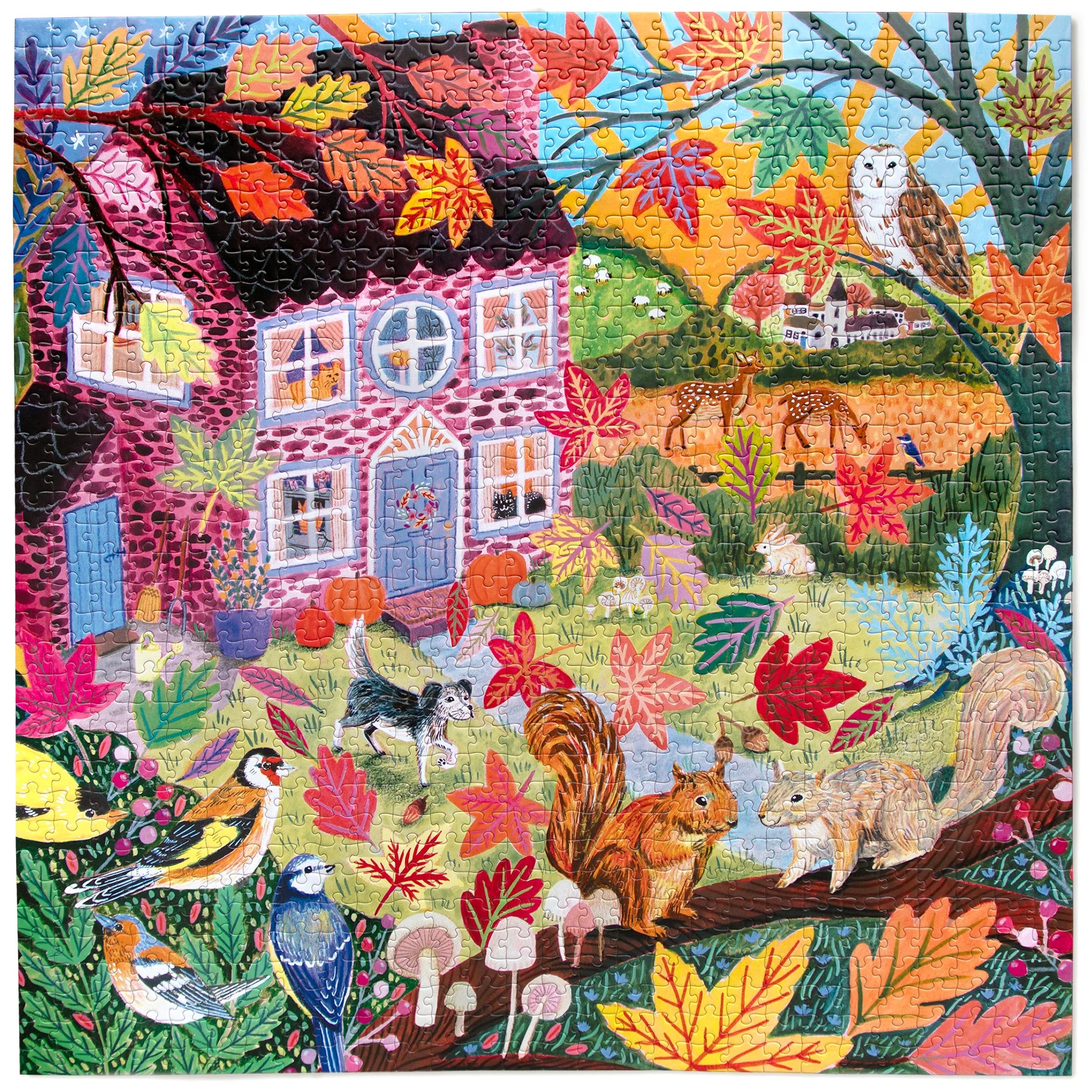 eeBoo Autumn Cottage 1000-Piece Jigsaw Puzzle