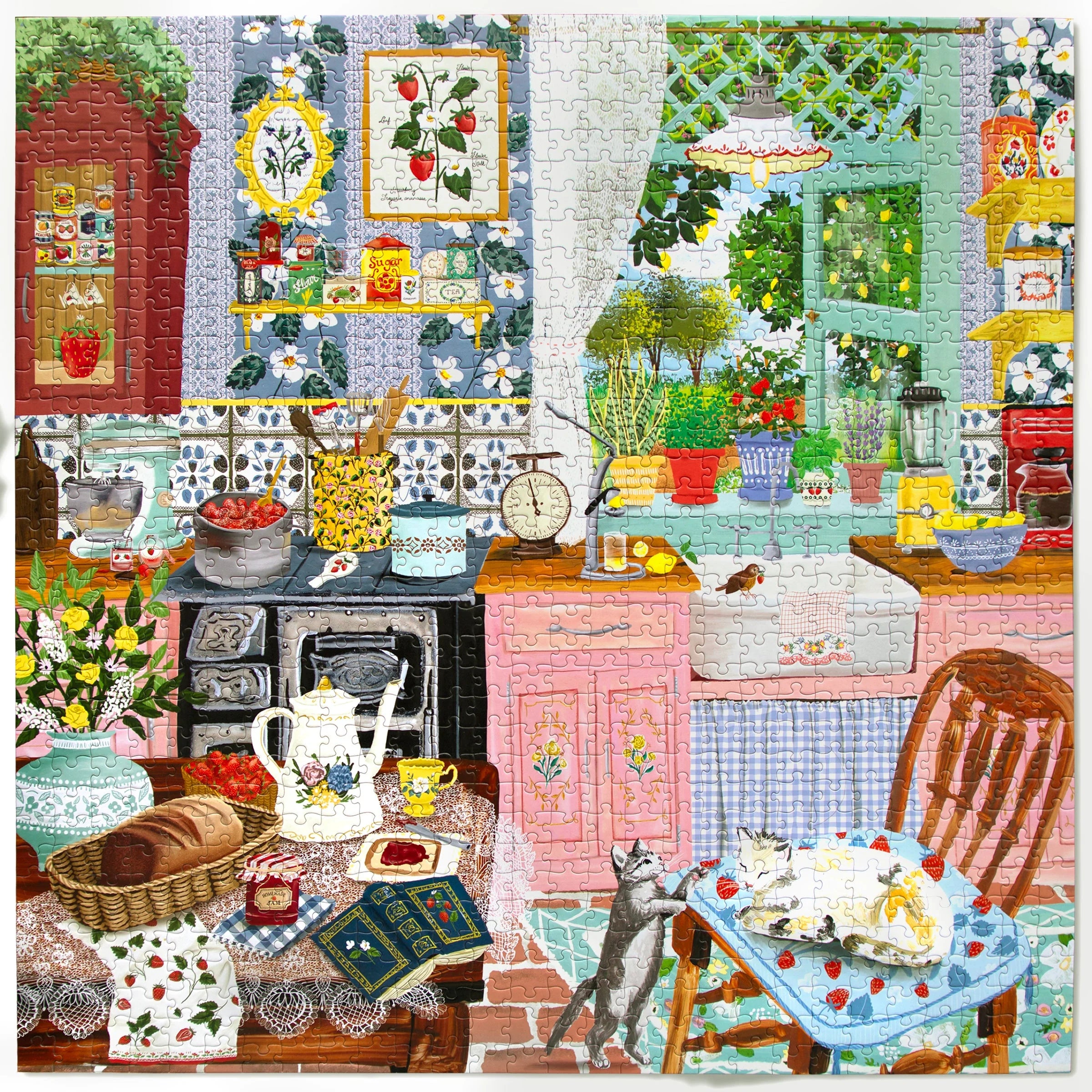 eeBoo Strawberry Kitchen 1000-Piece Jigsaw Puzzle