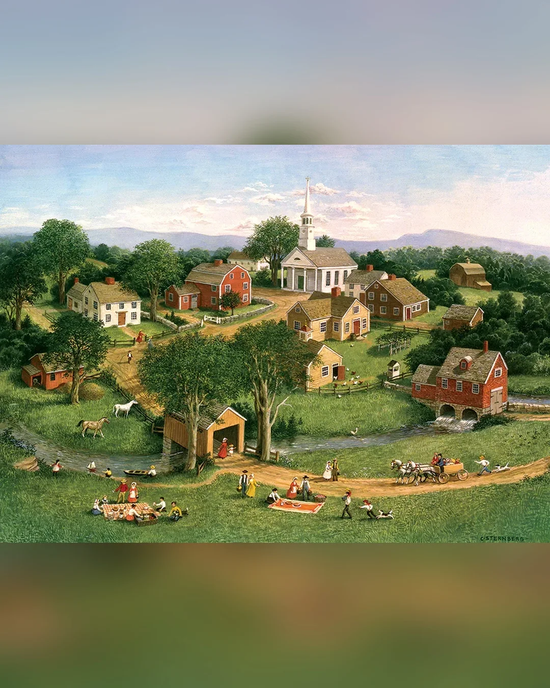 Cobble Hill Picnic by the Bridge 1000-Piece Jigsaw Puzzle