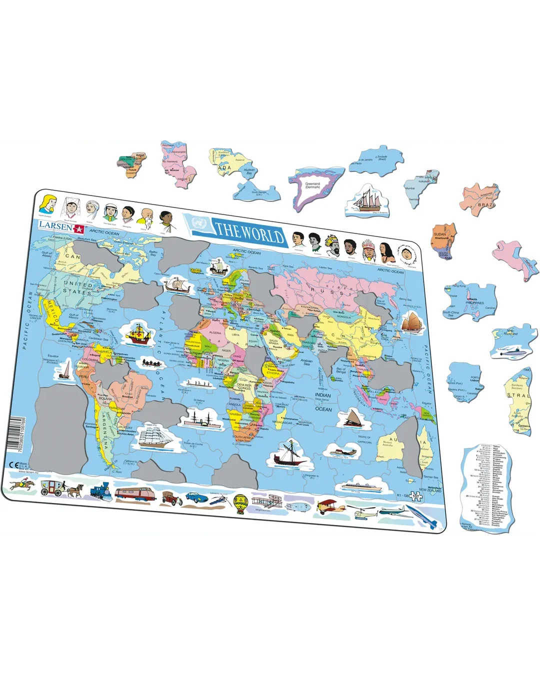Political Map of World Puzzle Child Jigsaws